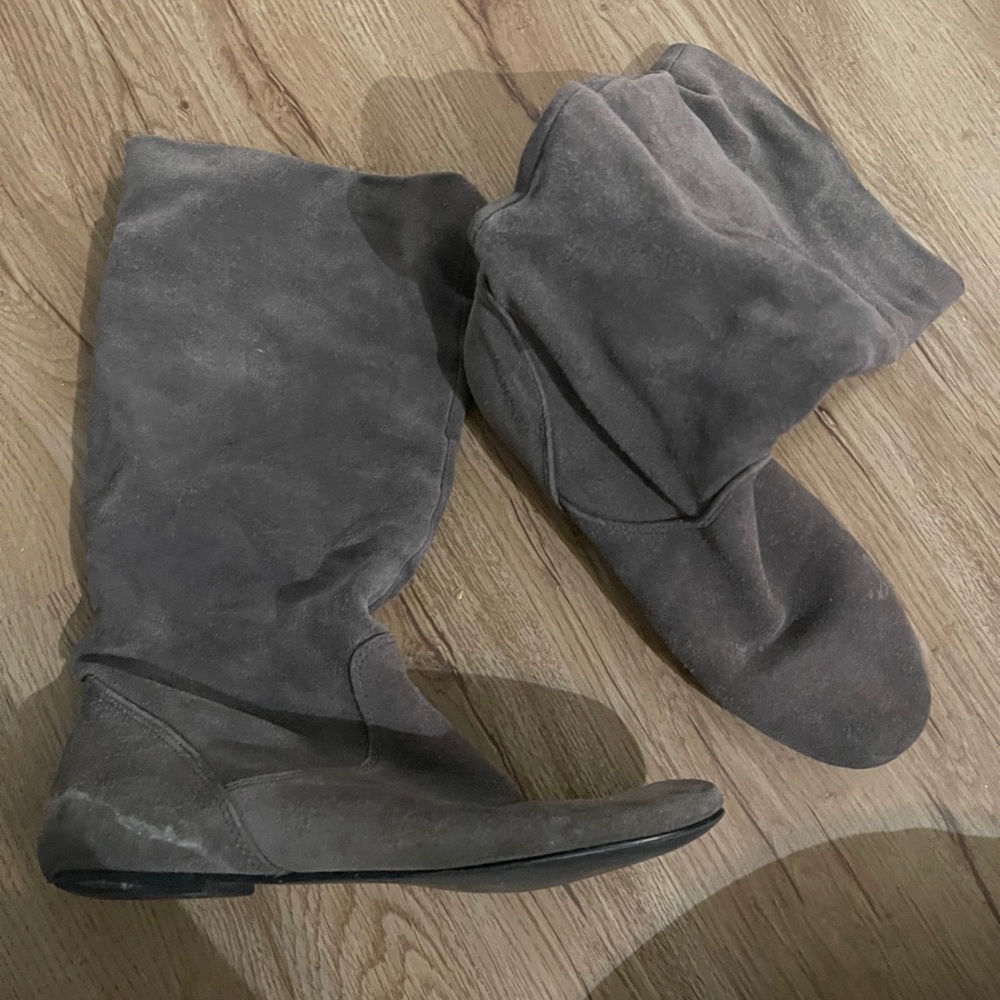 Grey suede boots